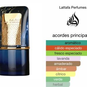 Lattafa Perfumes Blue and Gold Bottle